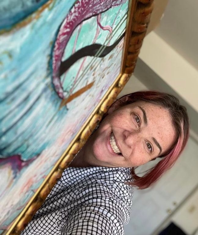 Kate Wurtzel with artwork